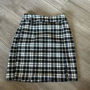 Garage plaid bodycon mini skirt